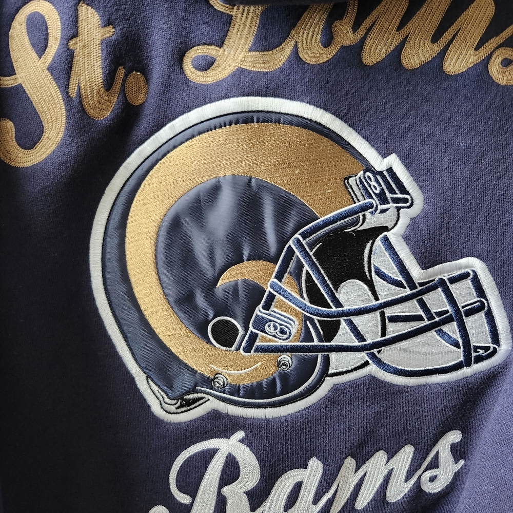 NFL 2000s Vintage St. Louis Rams Wool Leather Varsity Jacket XL - Picture 6 of 6